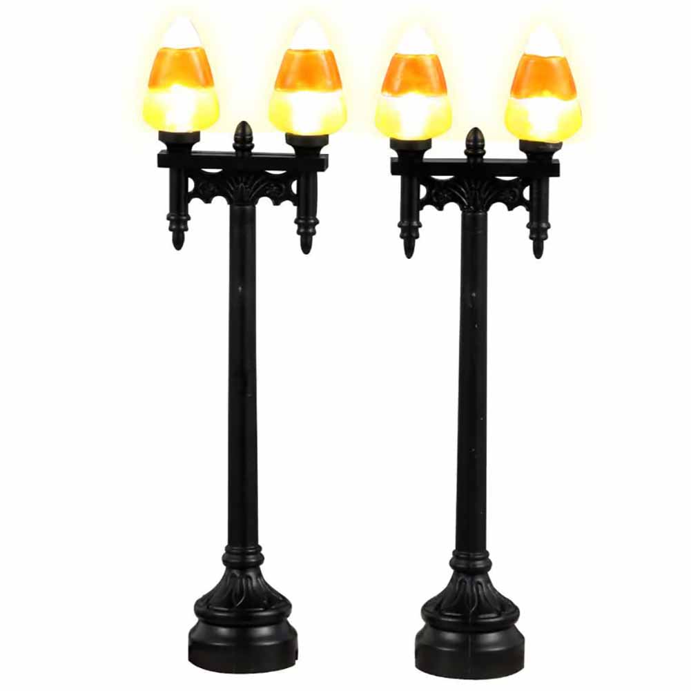 Candy Corn Street Light Set Of 2 Spooky Town Lemax Cod 34071 1