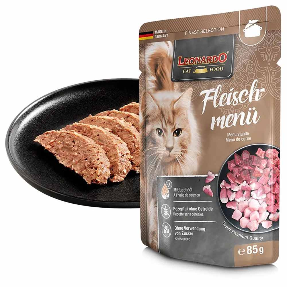 Leonardo Cat Menù di Carne 85 g Alimento Umido gatto