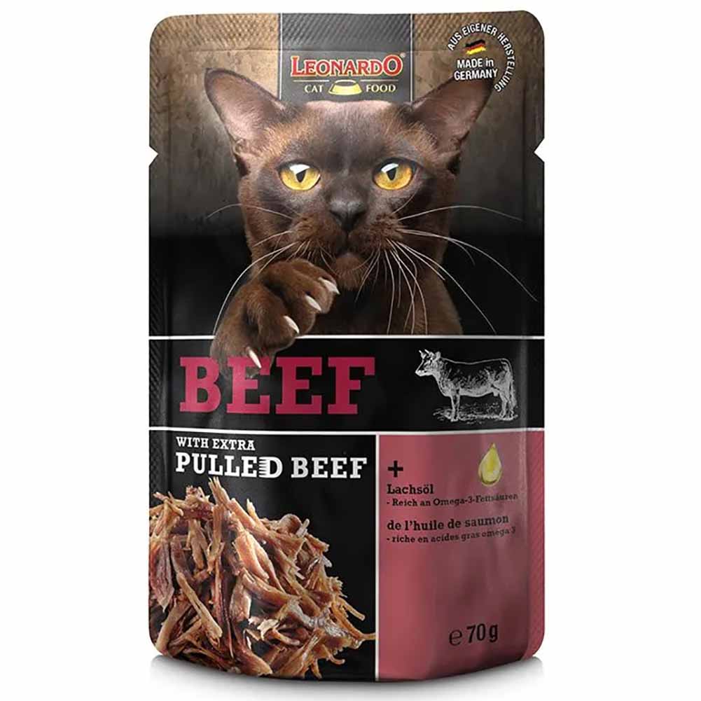 Leonardo Cat Extra Pulled beef Manzo 70g Alimento Umido gatto 1