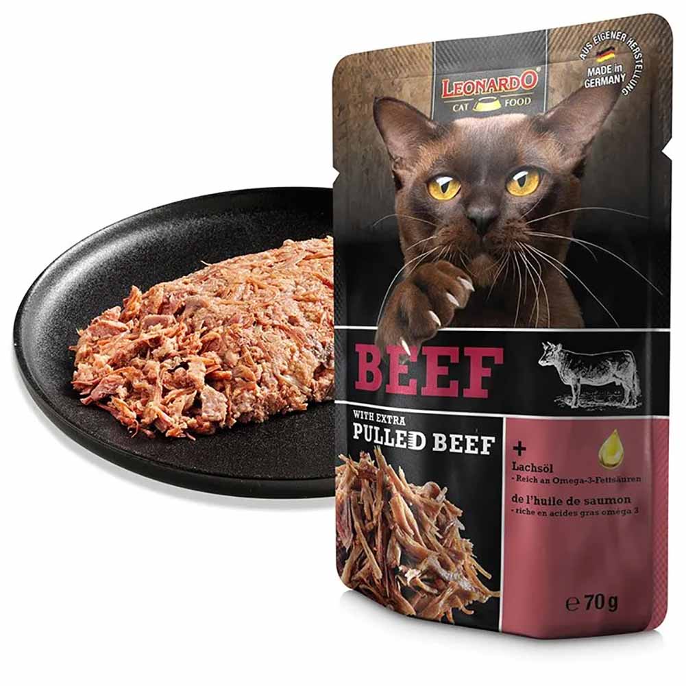 Leonardo Cat Extra Pulled beef Manzo 70g Alimento Umido gatto 2