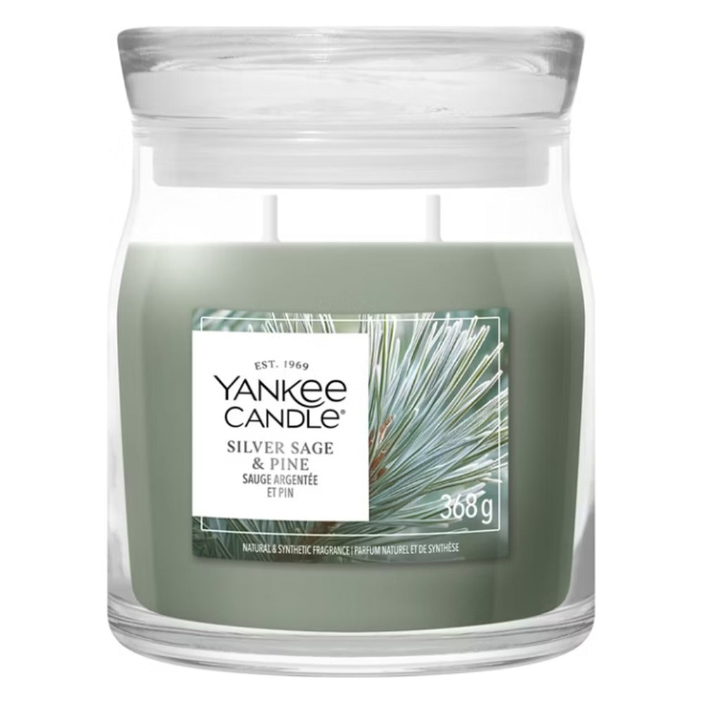 Candela Giara Media Yankee Candle Signature Silver Sage & Pine 1