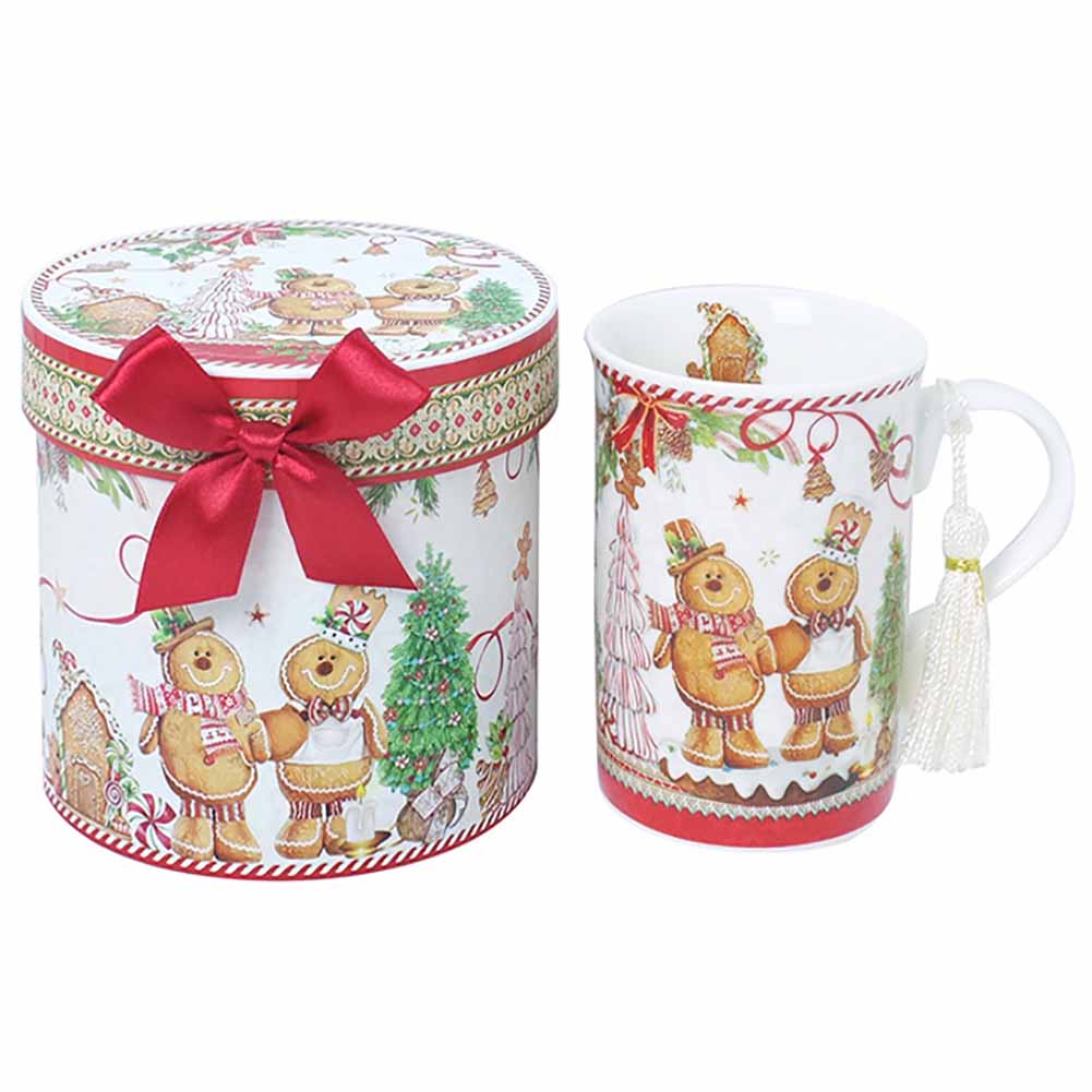 Tazza Mug in Ceramica Dipinta con Gingerbread e Nappa 12x11cm 1