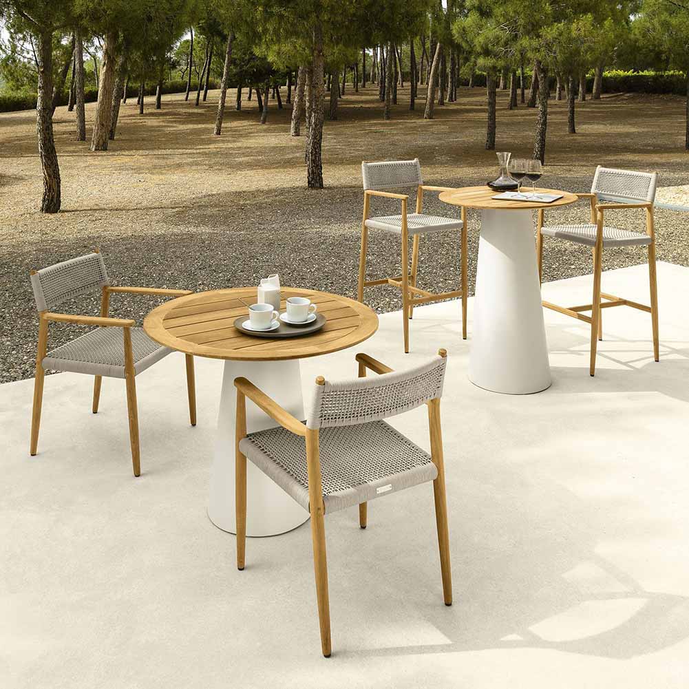 Sedia con braccioli Dolcevita beige Teak Talenti 3