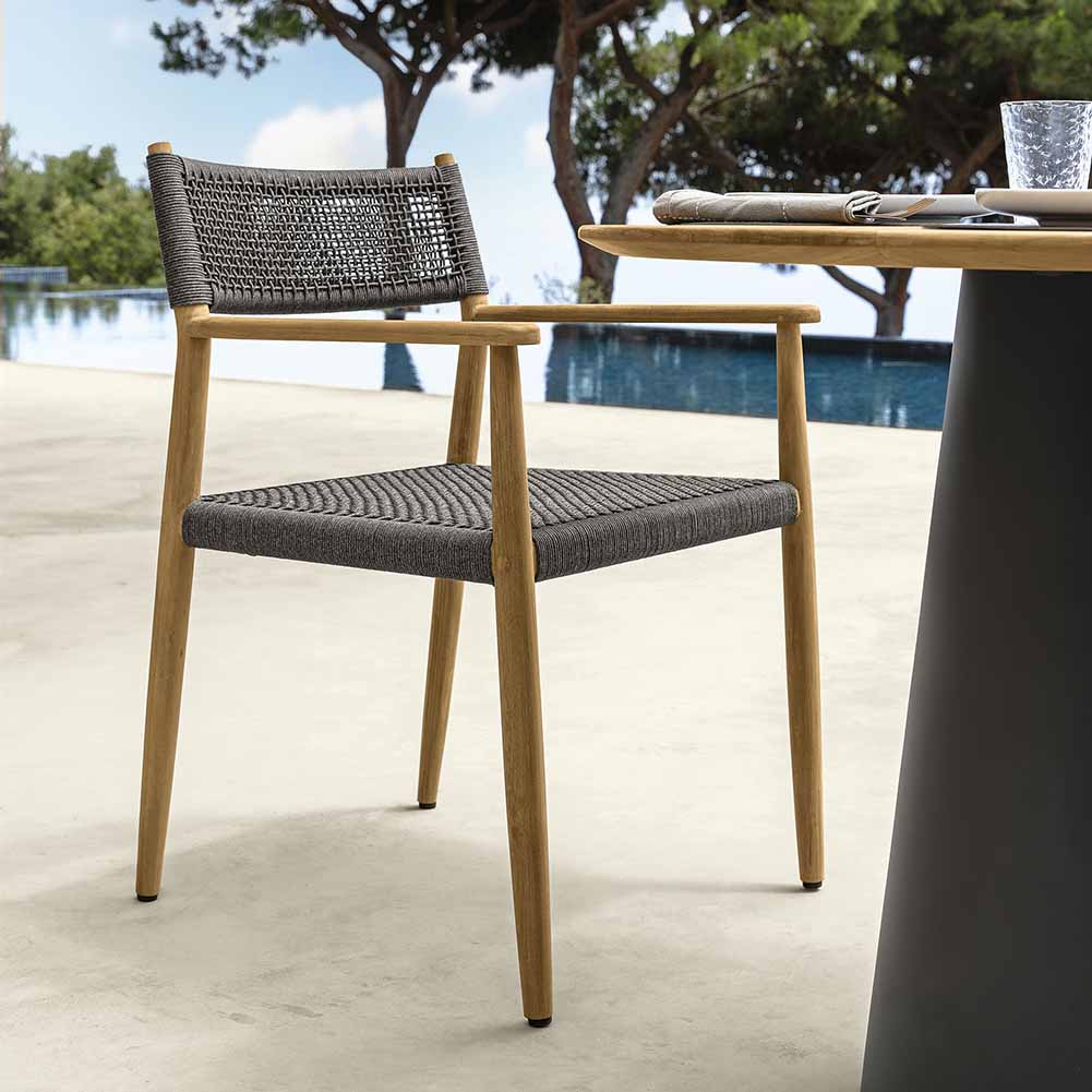 Sedia con braccioli Dolcevita graphite Teak Talenti 3