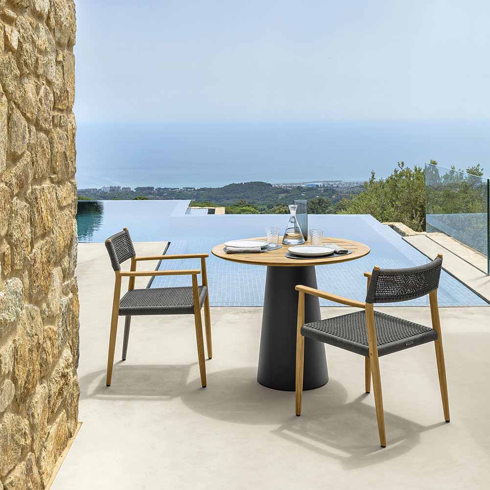 Sedia con braccioli Dolcevita graphite Teak Talenti 4