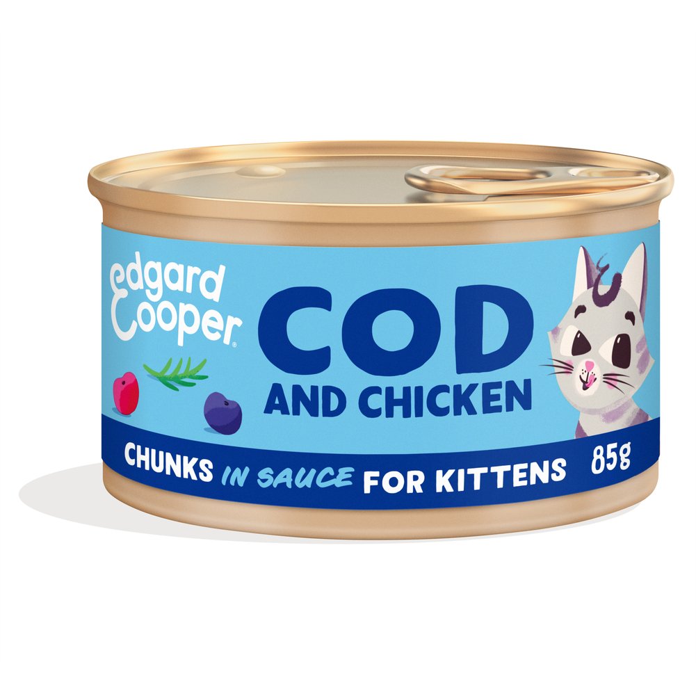 Bocconi Edgard Cooper Merluzzo e Pollo Alimento Umido per Gattini 85g 1