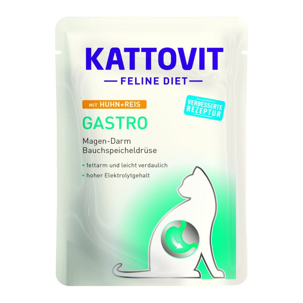 Busta Kattovit Feline Diet Gastro Pollo e Riso per Gatti 85g 1