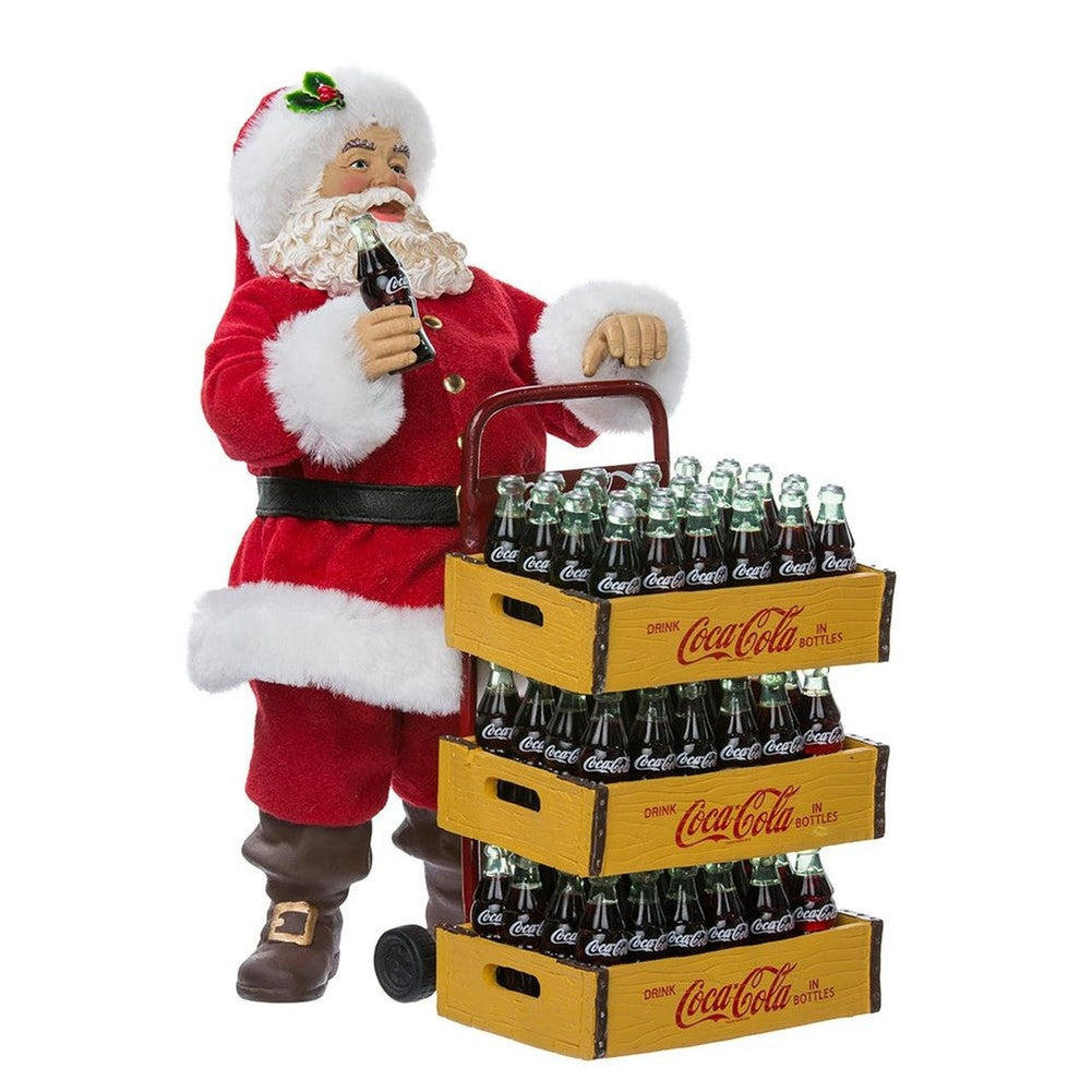 Figura da collazione Babbo Natale con carrello Coca-Cola 26,7 cm 2