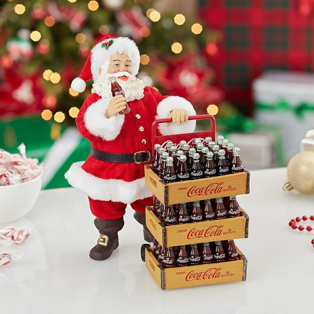 Figura da collazione Babbo Natale con carrello Coca-Cola 26,7 cm 8