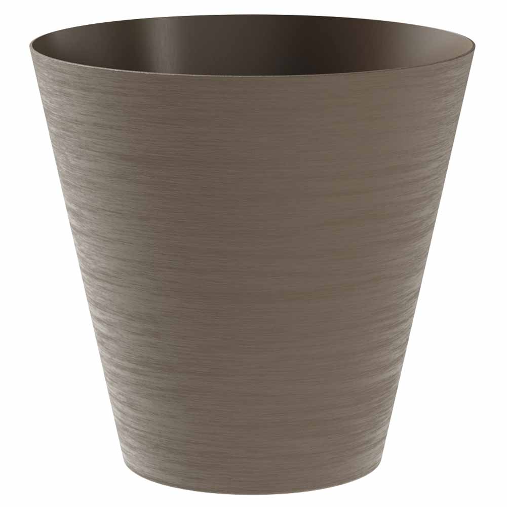 Vaso Tondo Teraplast Hoop 25 cm Tortora con Riserva d’acqua