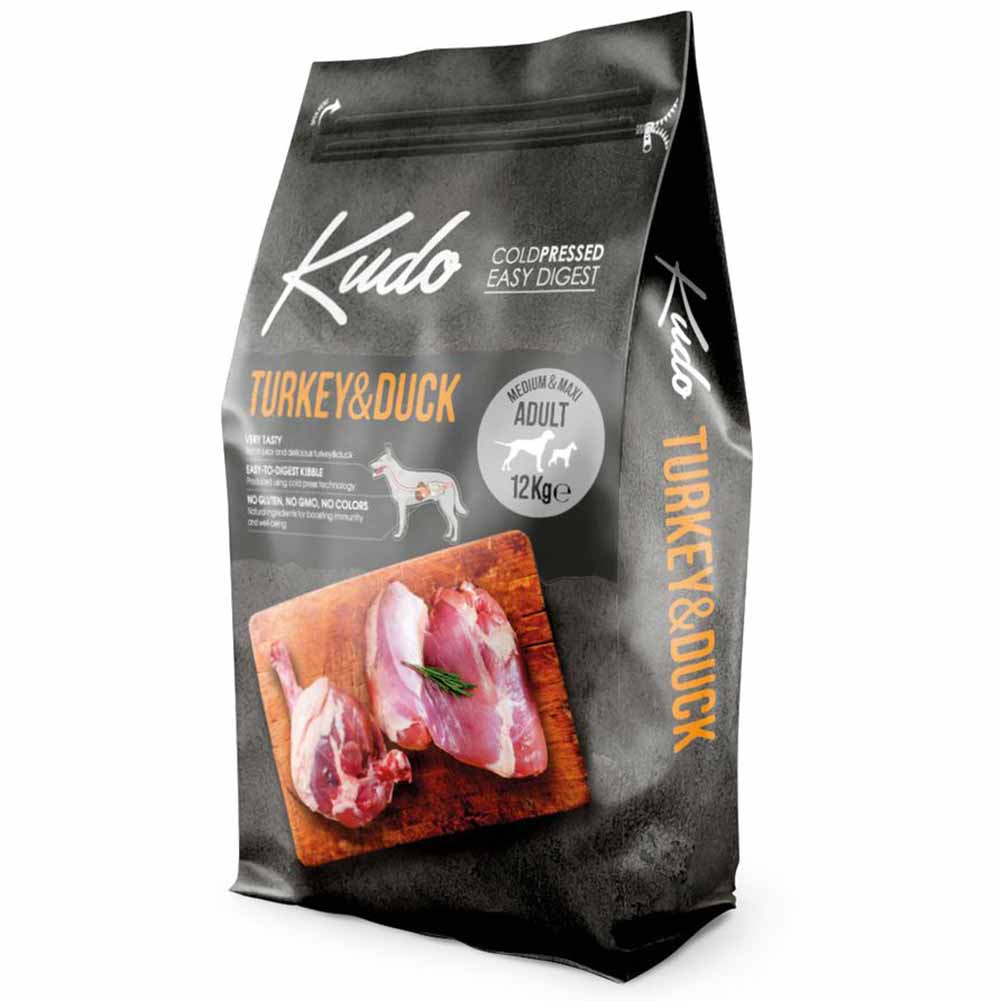 Alimento secco cane Kudo Turkey Duck Medium Maxi Adult 12 kg