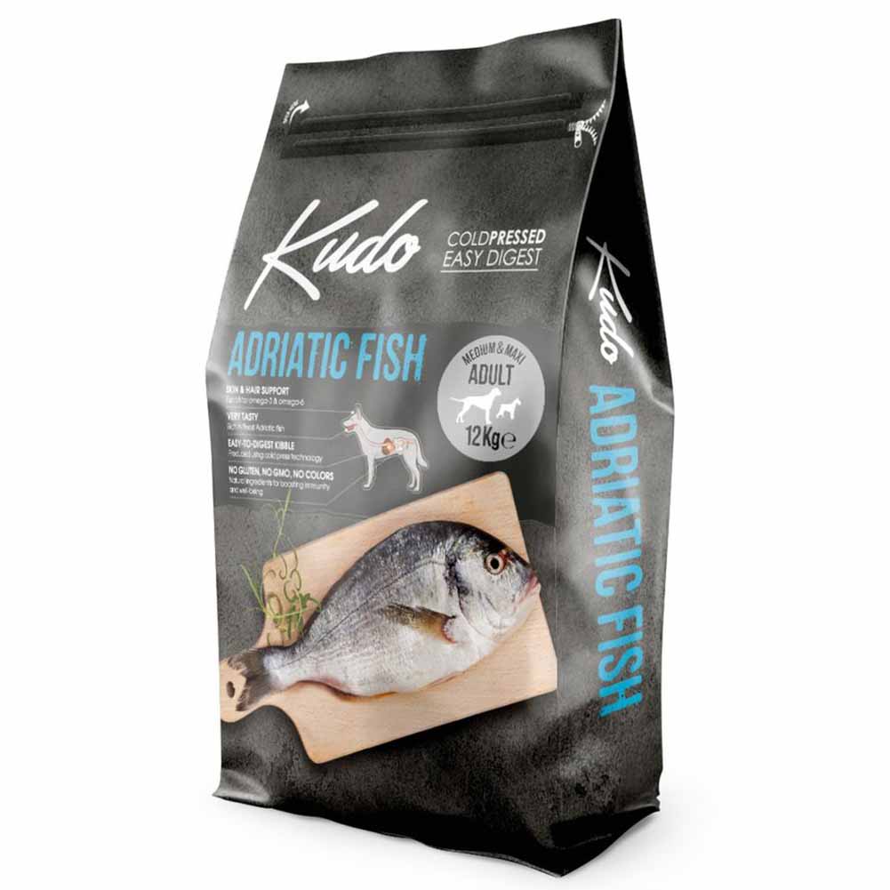 Alimento secco cane Kudo Adriatic Fish Medium Maxi Adult 12 kg
