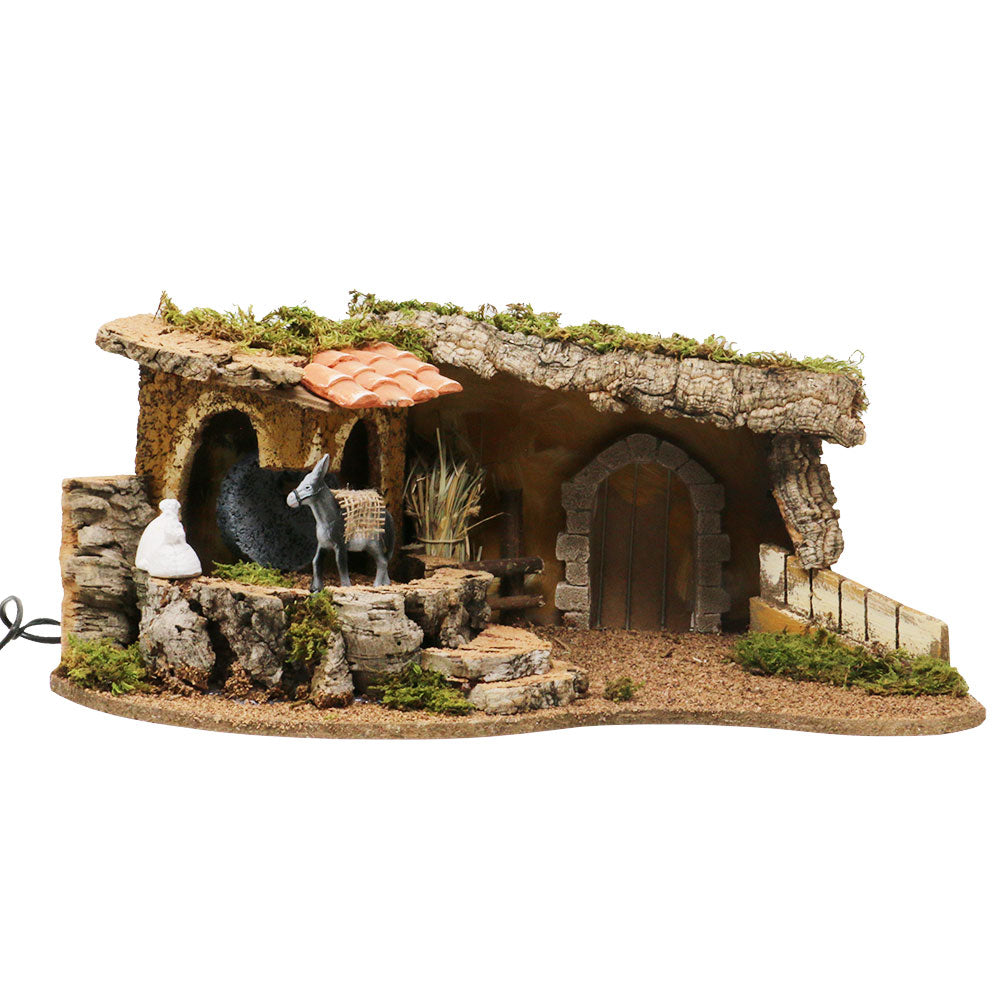 Capanna illuminata con macina 52x31x25cm