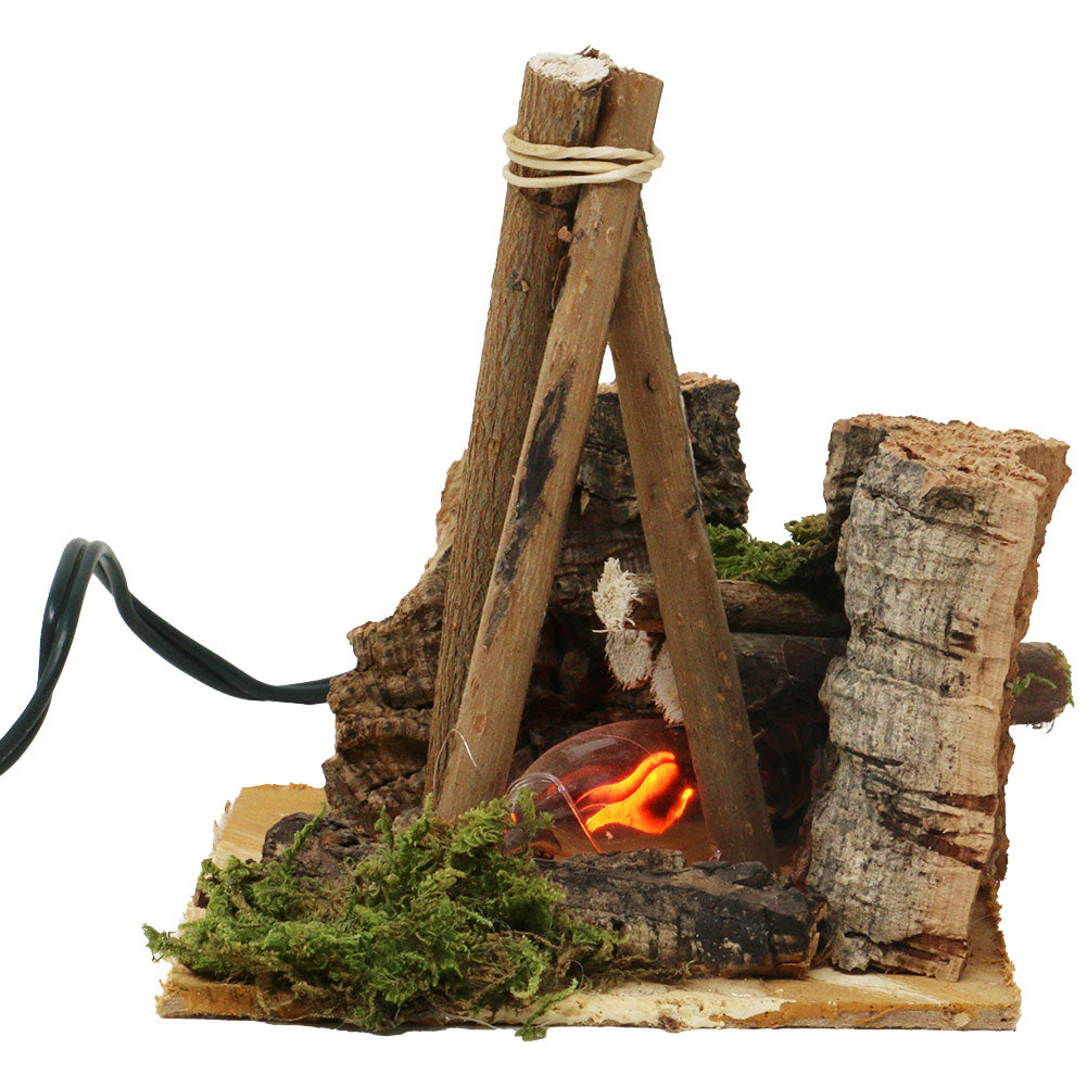 Fuoco con tronchi di legno 10x10x10cm
