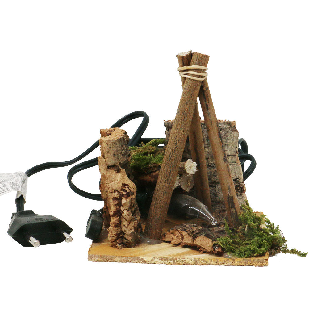 Fuoco con tronchi di legno 10x10x10cm 3