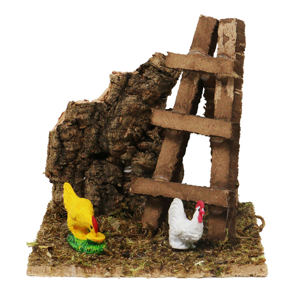 Ambiente con scala e galline 10x10x10cm 1