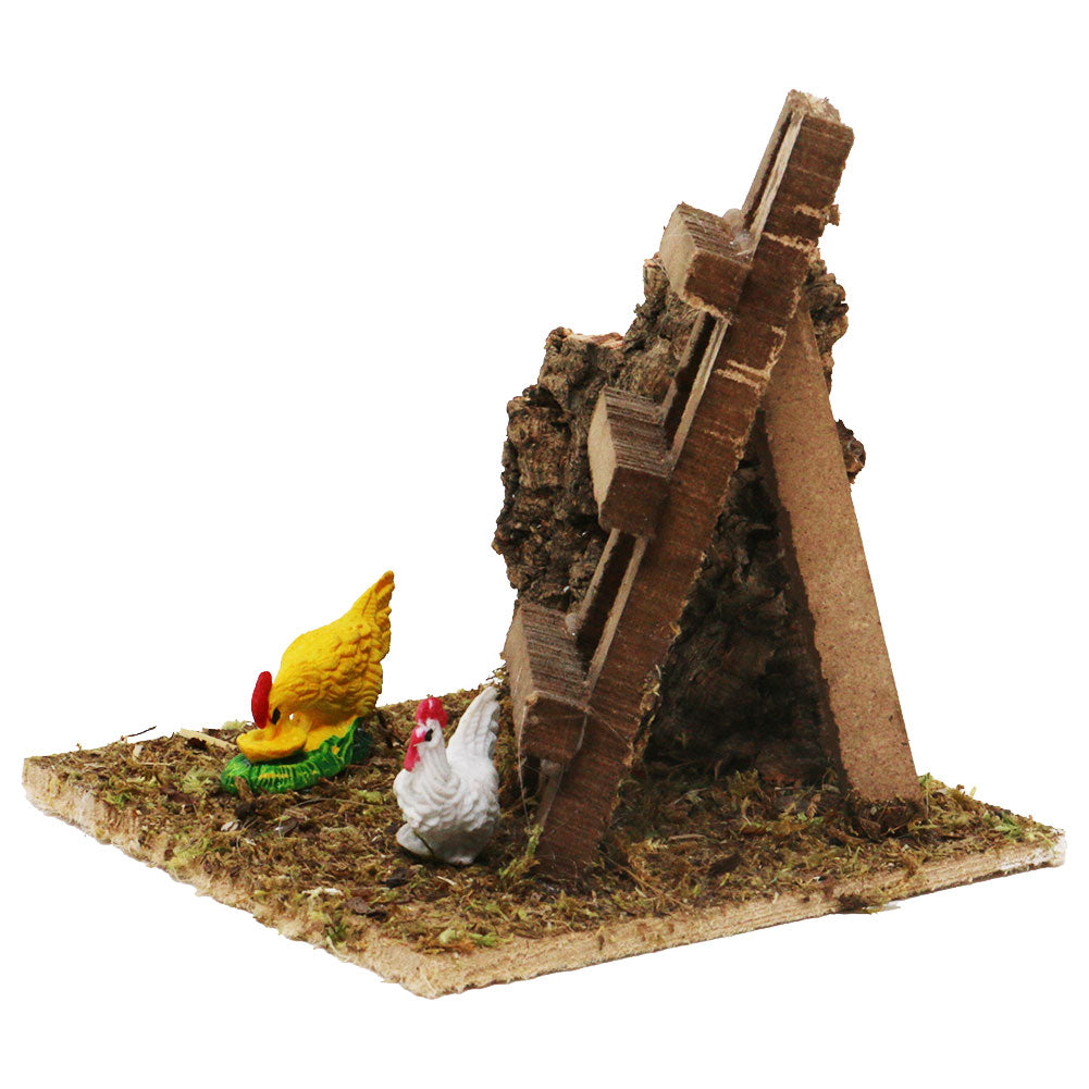 Ambiente con scala e galline 10x10x10cm 2