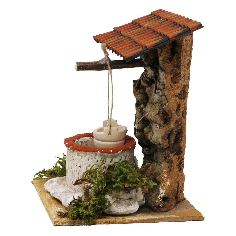 Pozzo con secchio e tettoia 10x10x12cm 3