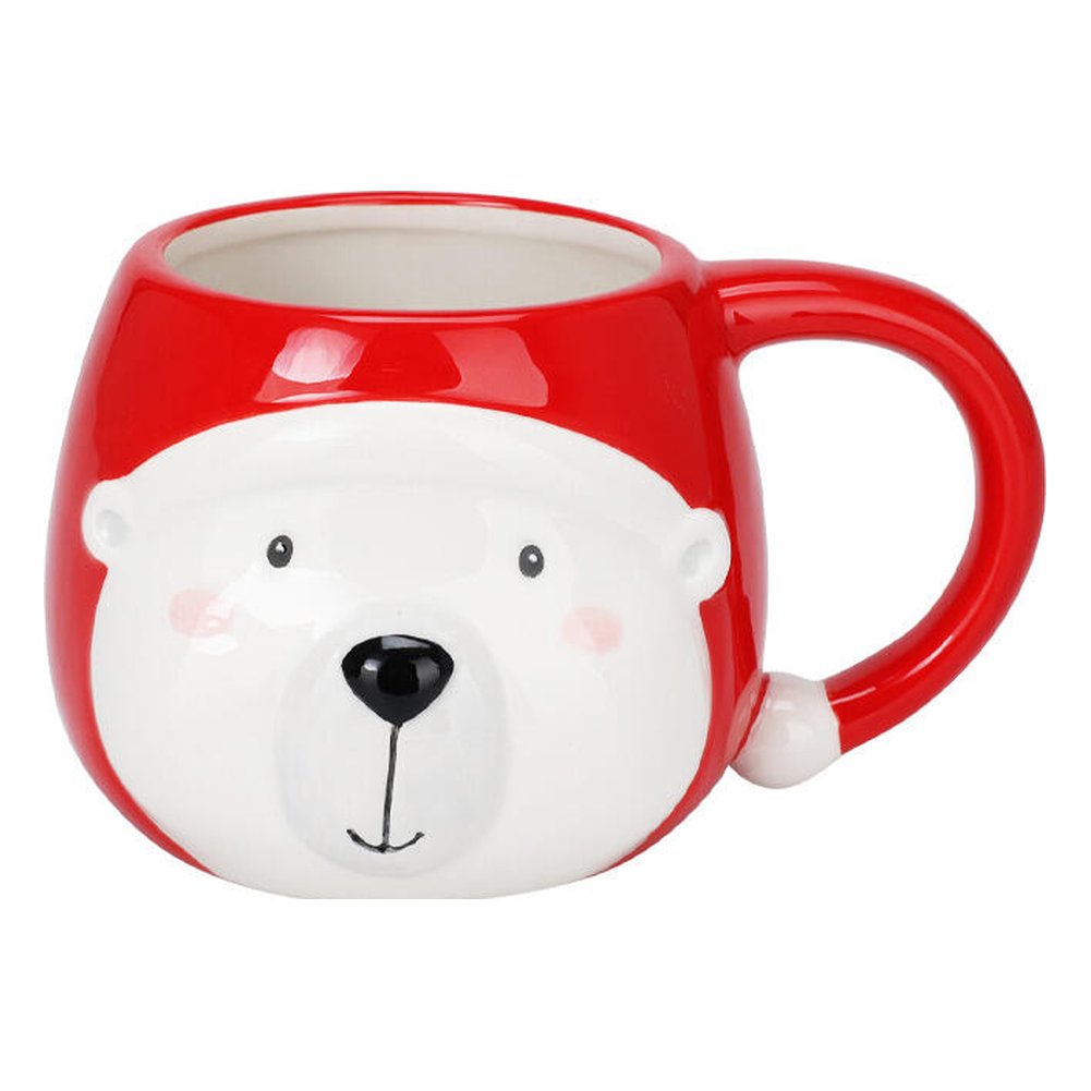 Tazza mug natalizia in ceramica con viso 3D rossa 370 ml – 1 pezzo, soggetto assortito 5