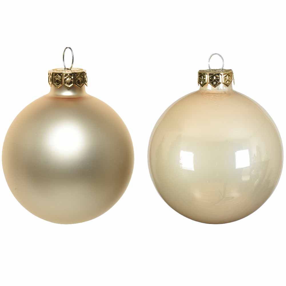 Confezione di 16 palline di Natale in vetro perla 8cm 2
