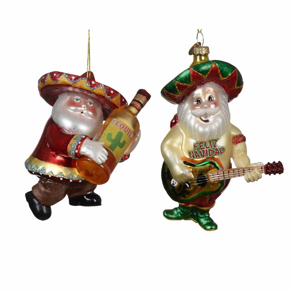 Formina in vetro Babbo Natale messicano 12cm 1 pezzo 1