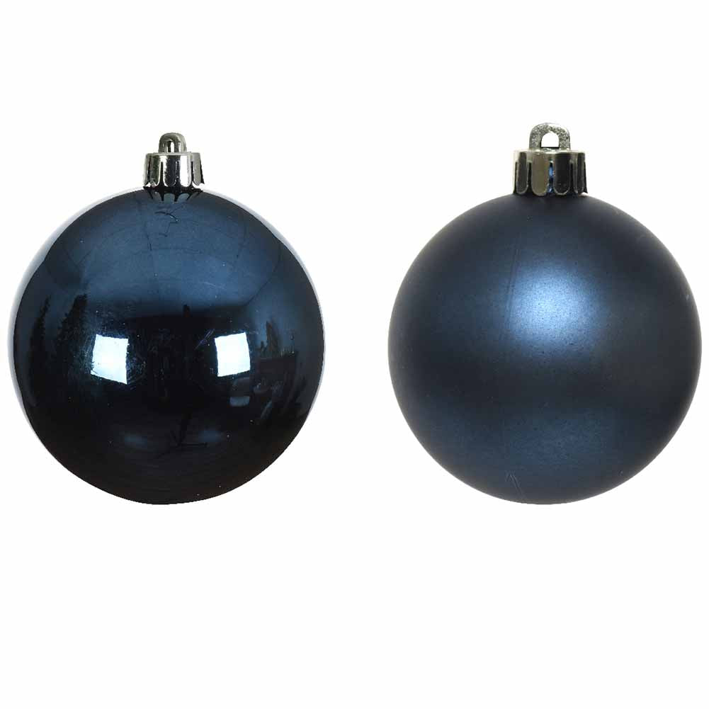 Confezione di 16 palline di Natale in vetro blu notte 8cm 2