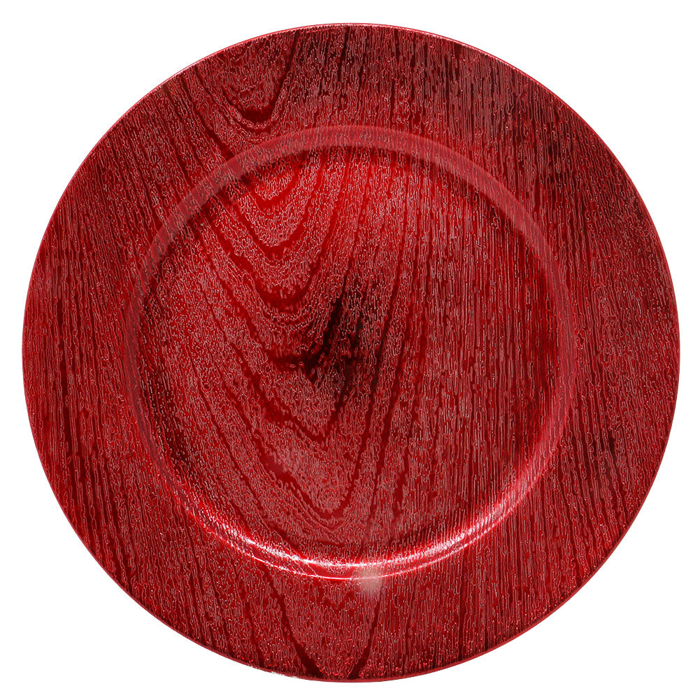 Sottopiatto effetto legno rosso 33cm 1
