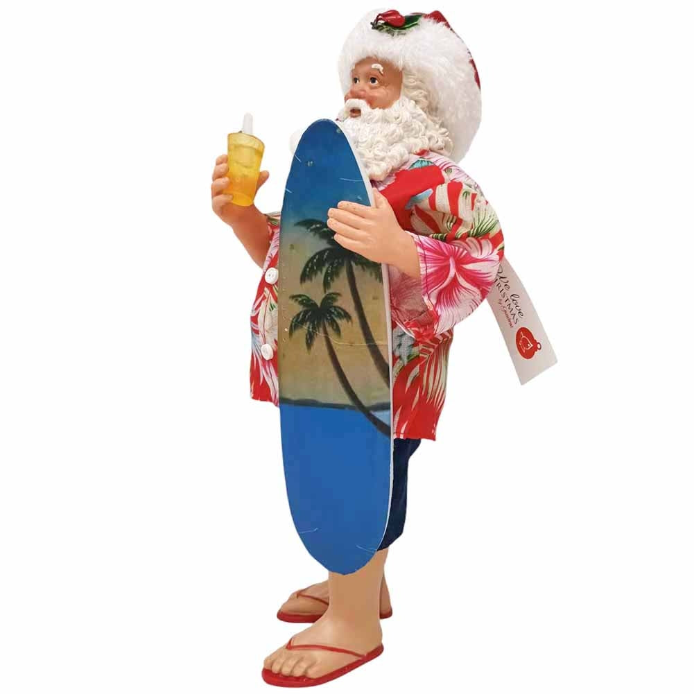 Babbo Natale da collezione surfista 28cm 4