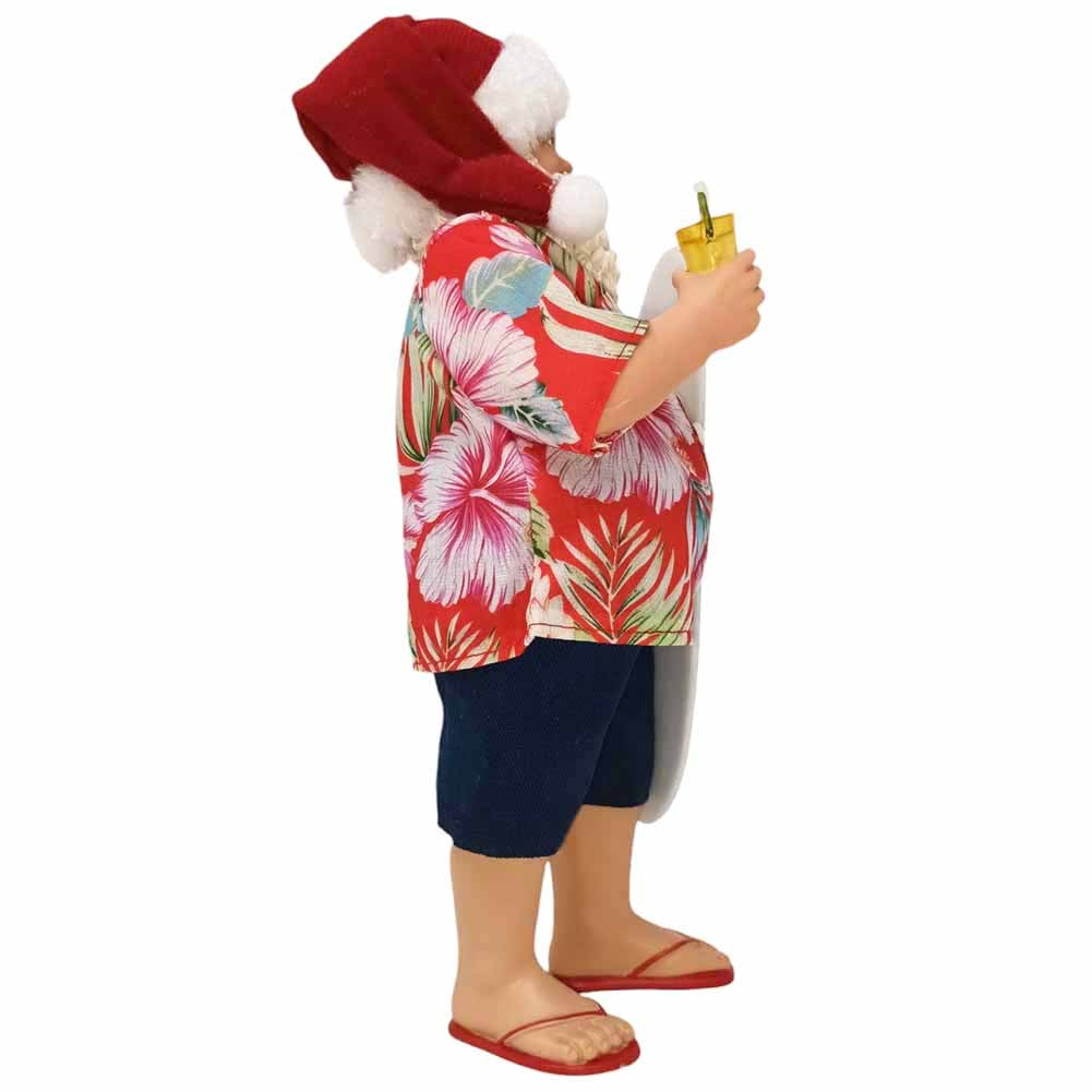 Babbo Natale da collezione surfista 28cm 5