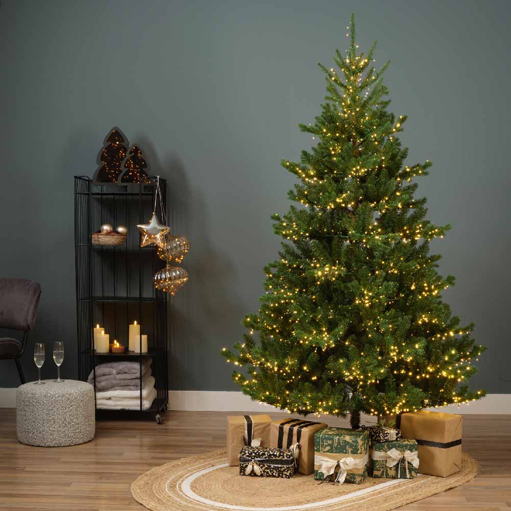 Albero di Natale Illuminato Abete Ollomont 240cm 3100 led bianco caldo 4