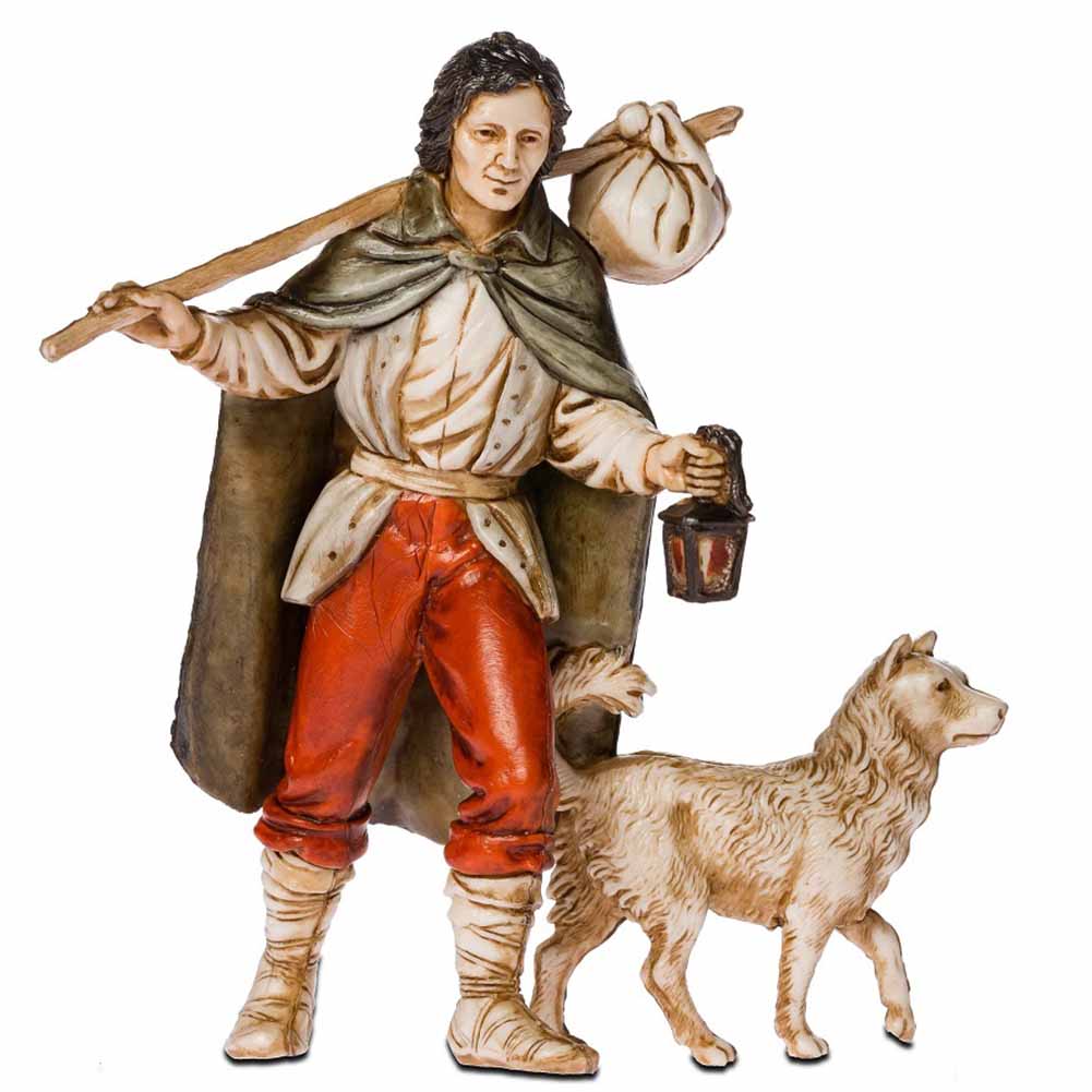 Statuina Presepe Viandante con Cane 11 cm Moranduzzo 1