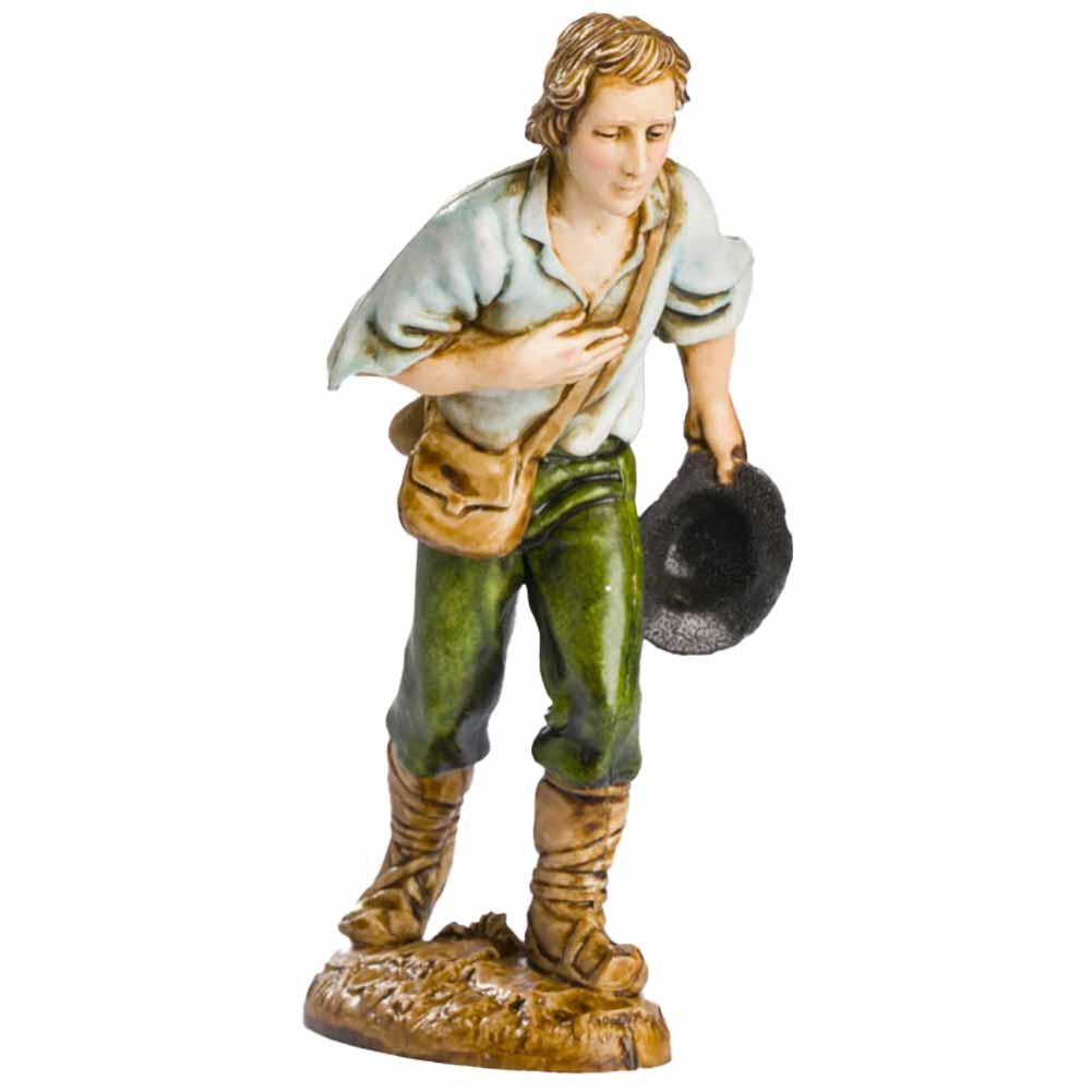 Statuina Presepe Pastore con Cappello in Mano 12 cm Moranduzzo 1