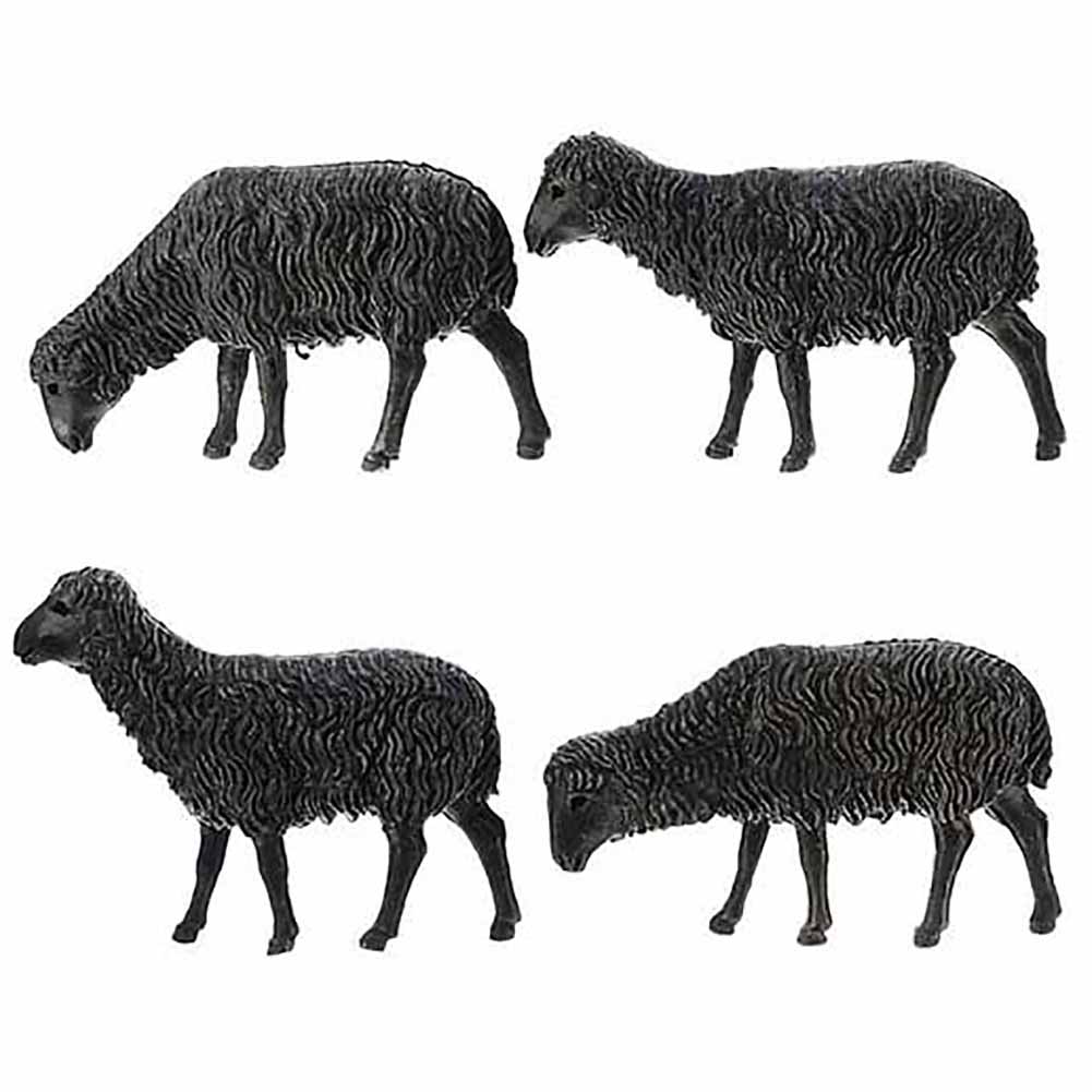 Statuine Presepe Pecore Nere 12 cm Moranduzzo (Conf. 4 pz) 1