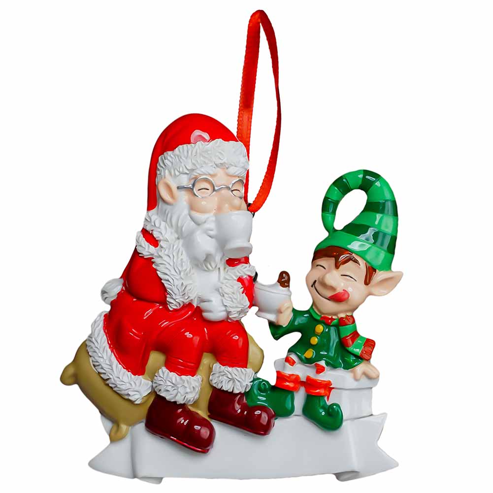 Pendente personalizzabile Elfetto con Babbo Natale Elfidea 1