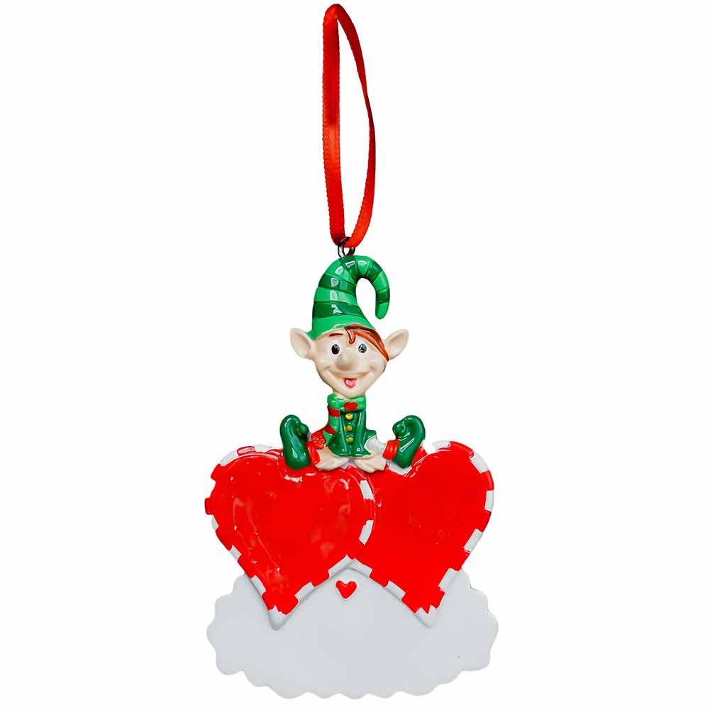 Pendente personalizzabile Elfetto con due cuori Elfidea 1
