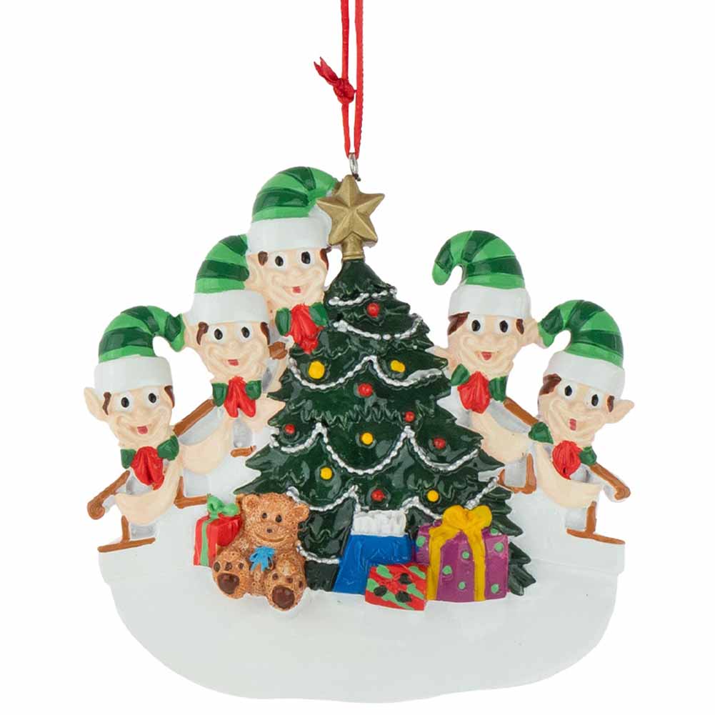 Pendente personalizzabile Cinque Elfetti con Albero e regali Elfidea 1