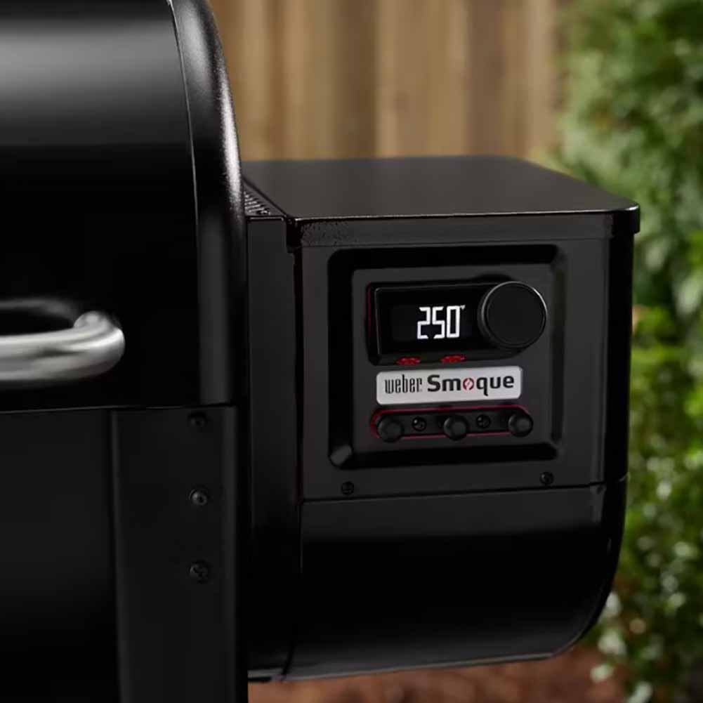 Weber Smoque barbecue a pellet con supporto cottura per pollo Gourmet Barbecue System 4