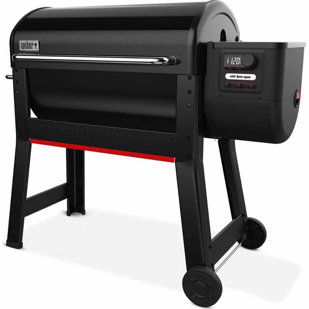 Weber Smoque XL barbecue a pellet con supporto cottura per pollo Gourmet Barbecue System 7