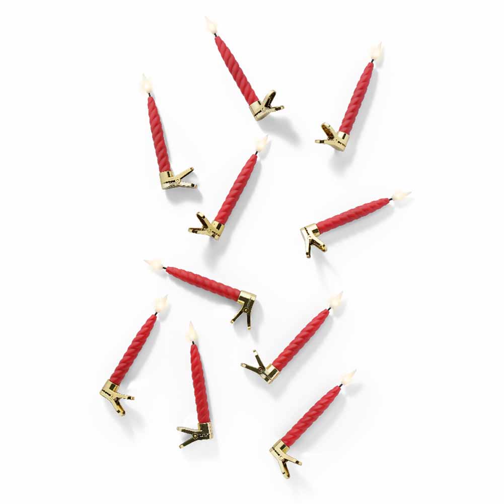 Candeline rosse led a batteria per Albero di Natale 10 pezzi con clip e telecomando 2