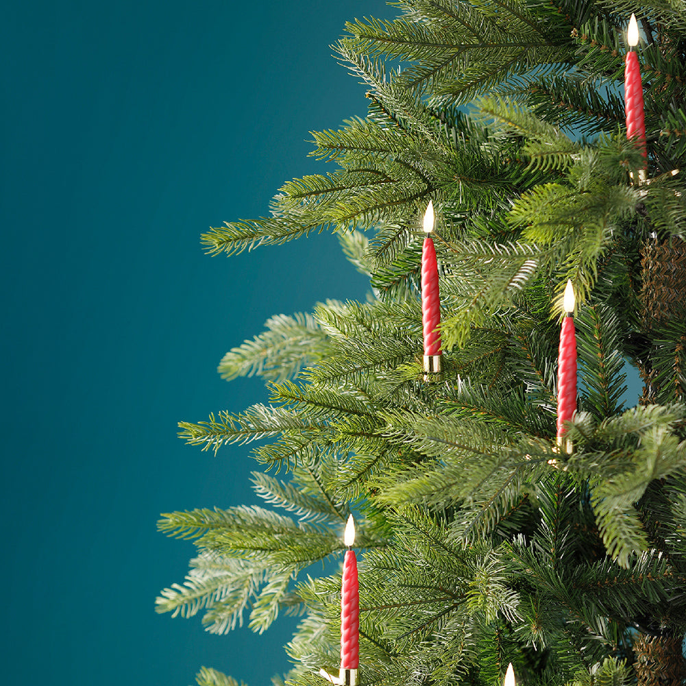 Candeline rosse led a batteria per Albero di Natale 10 pezzi con clip e telecomando 3