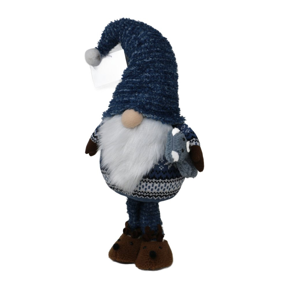 Gnomo di Natale in piedi blu con maglione nordico We Love Christmas 62 cm 1