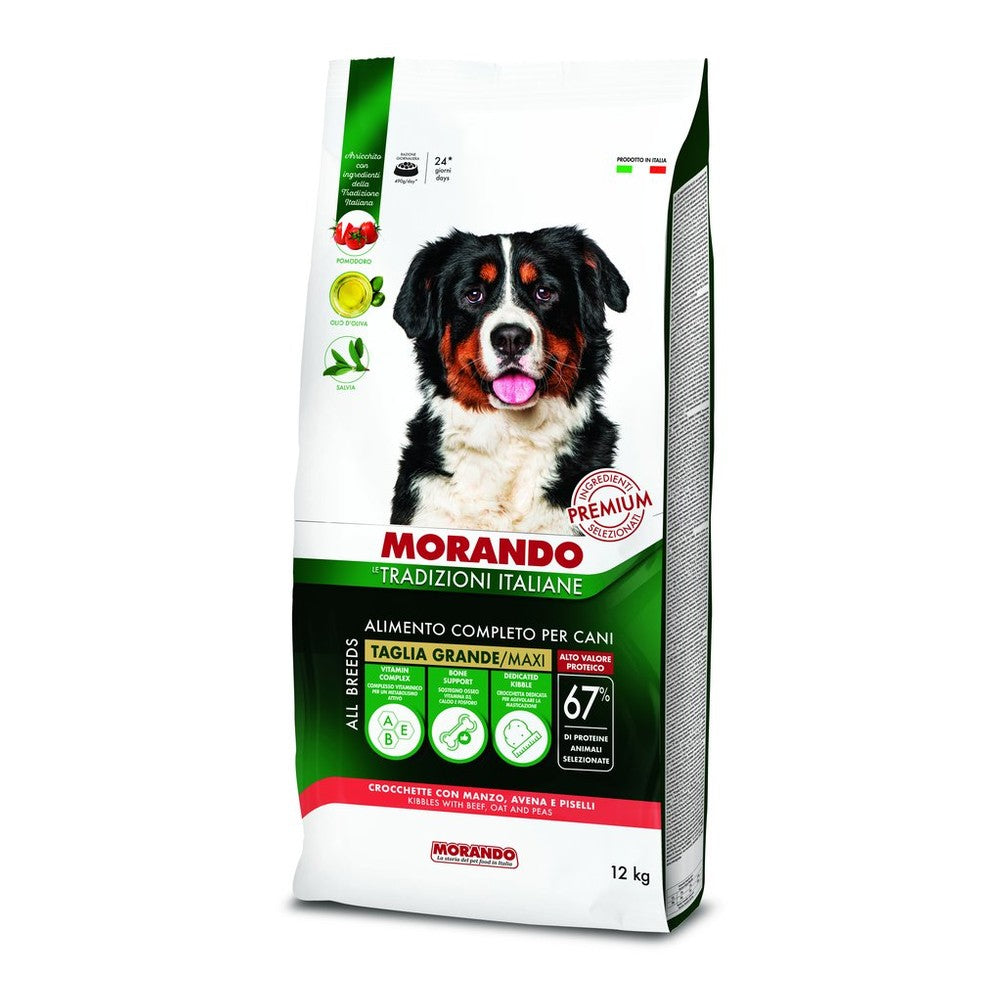 Crocchette Morando Le Tradizioni Italiane Adult Maxi Manzo Avena e Piselli per Cani 12kg 1