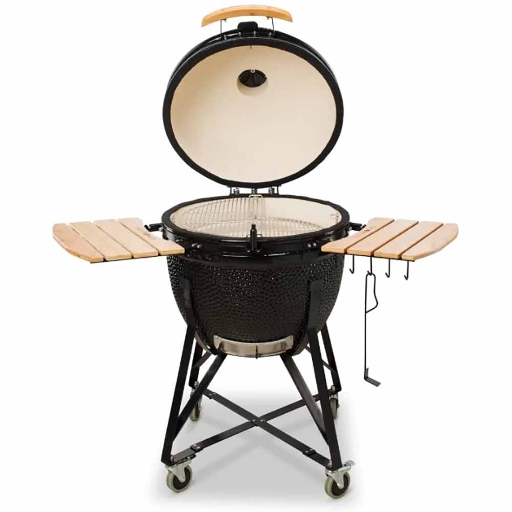 Kamado Bono Limited Barbecue Kamado 64 cm Nero con Sistema di Cottura Dual Zone 3