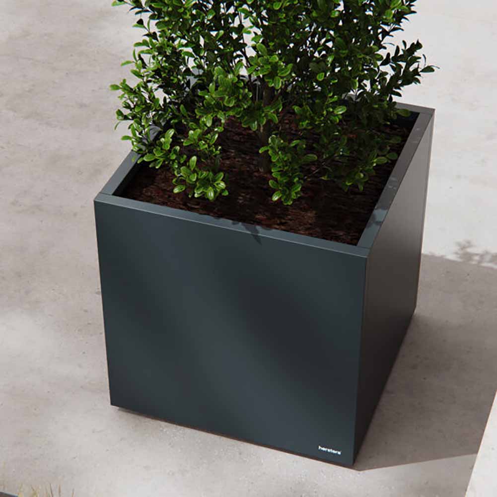 Vaso Herstera Metal Planter Cube 60 Antracite 60x60x60cm 08976804 3