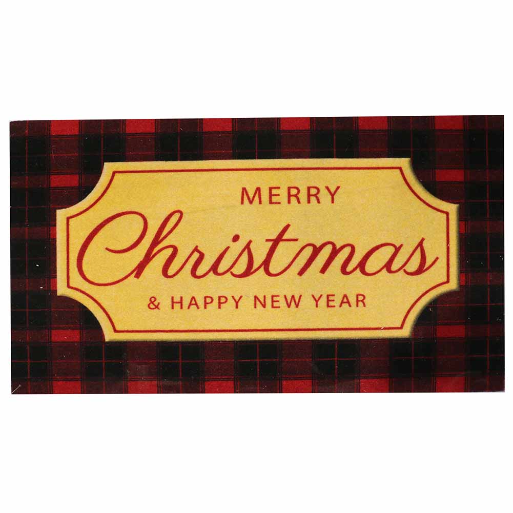 Zerbino Natalizio Tartan Merry Christmas & Happy New Year 76x43cm 1