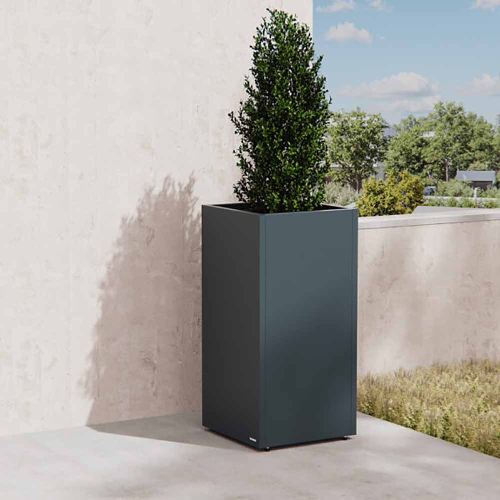 Vaso Herstera Metal planter Column Antracite 50x50x100cm 08977801 2