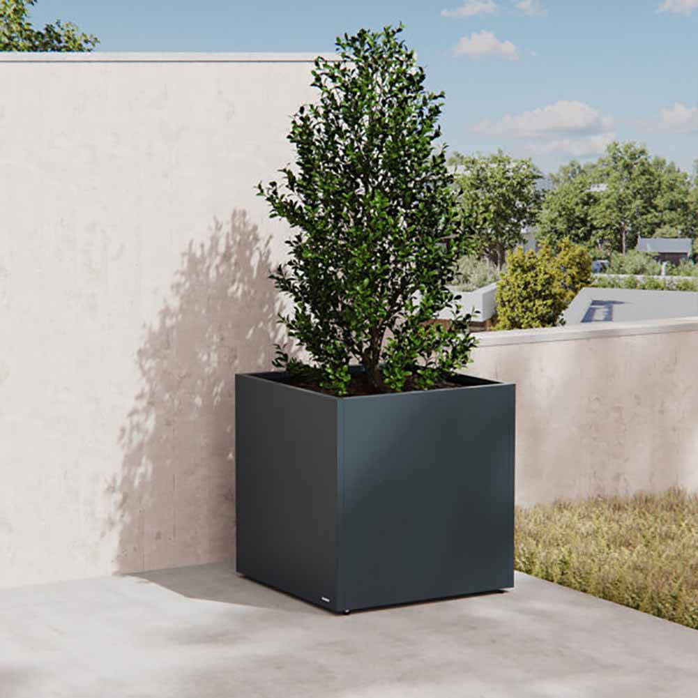 Vaso Herstera Metal Planter Cube 80 Antracite 80x80x80cm 08976802 2