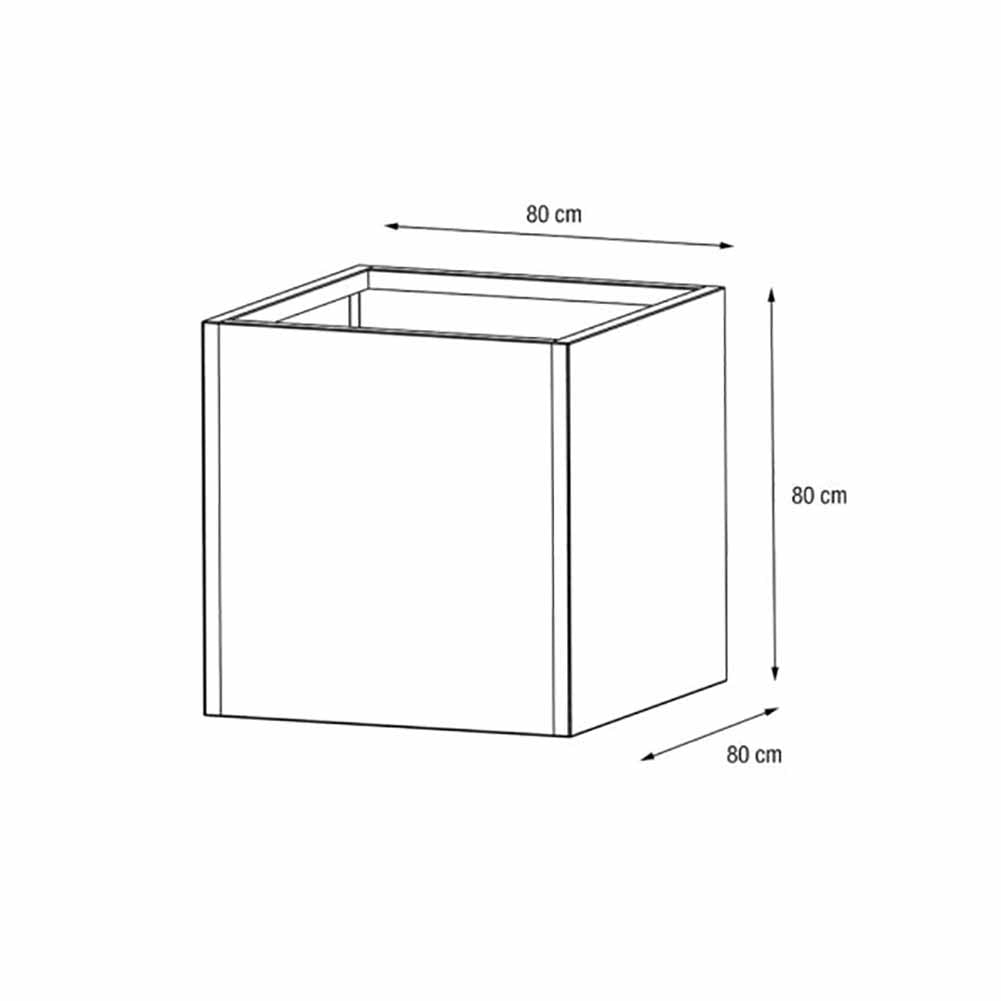 Vaso Herstera Metal Planter Cube 80 Antracite 80x80x80cm 08976802 5