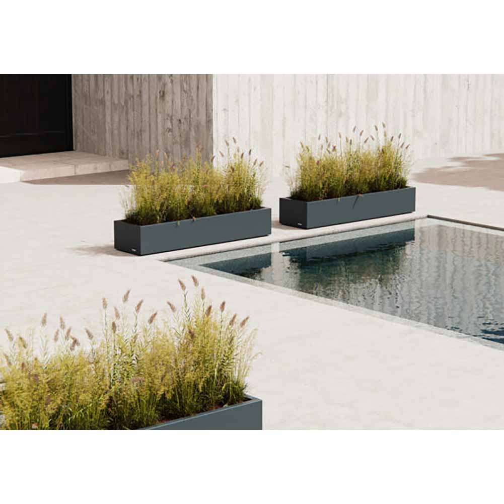 Fioriera Herstera Metal Planter Xic nera 150x40x25cm 31823001 3