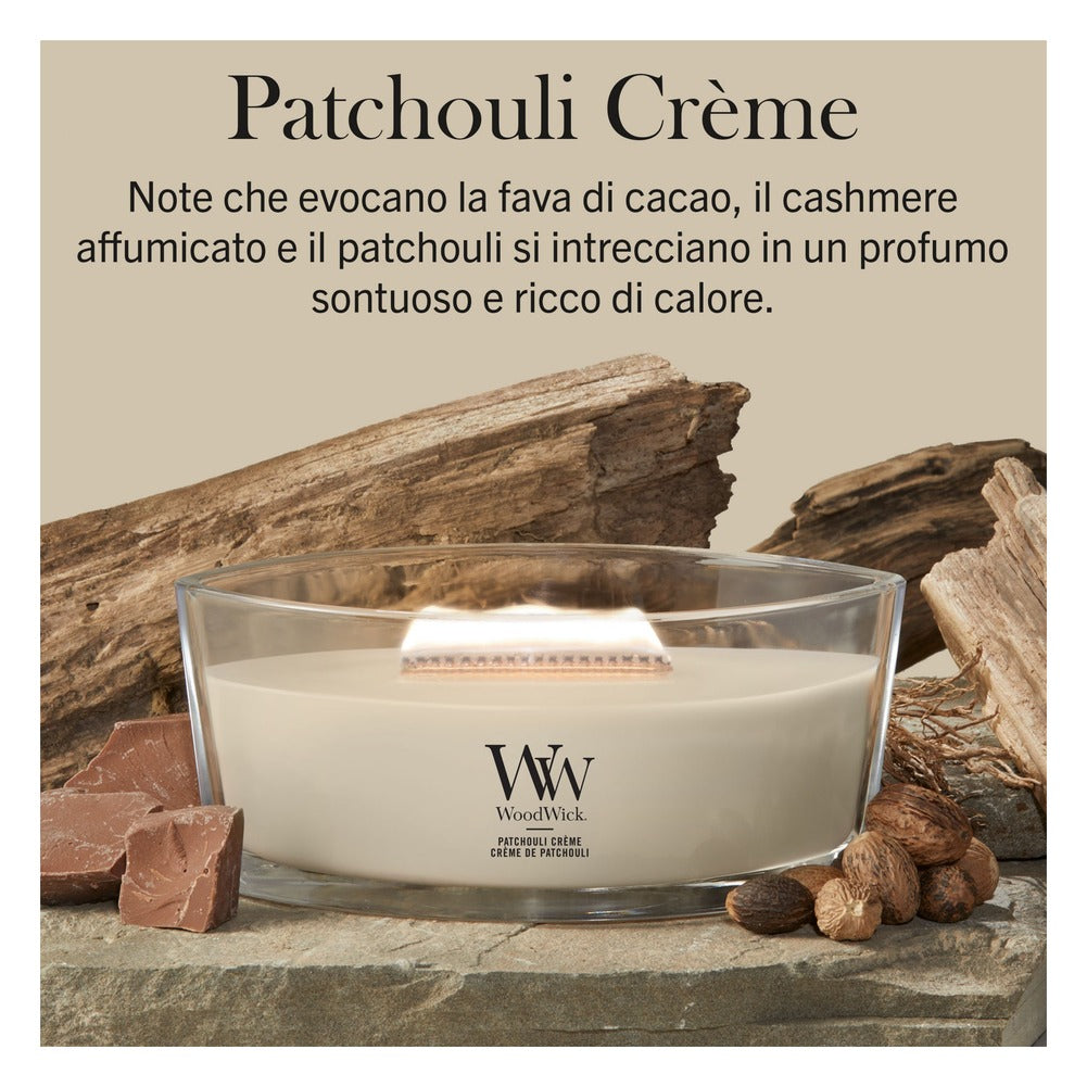 Candela Ellipse WoodWick Patchouli Crème 2